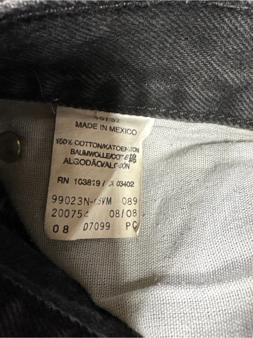 Retro 2008 Harley Davidson Genuine MotorClothes Black Denim Jeans Mens 40x32 Y2K - Picture 2 of 16